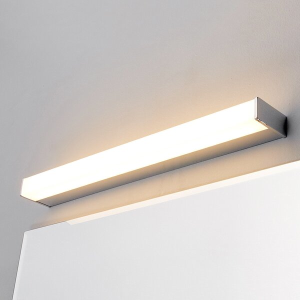 Lindby LED stenska svetilka Philippa, kotna, 59 cm, krom, IP44, Kovinska, Kopalnica, Kovina, Sodobni