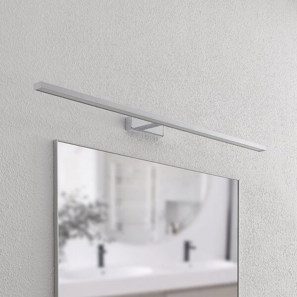 Lindby LED ogledalo Jukka, 120 cm, krom, kovina, IP44, Kovinska, Kopalnica, Aluminij, Sodobni