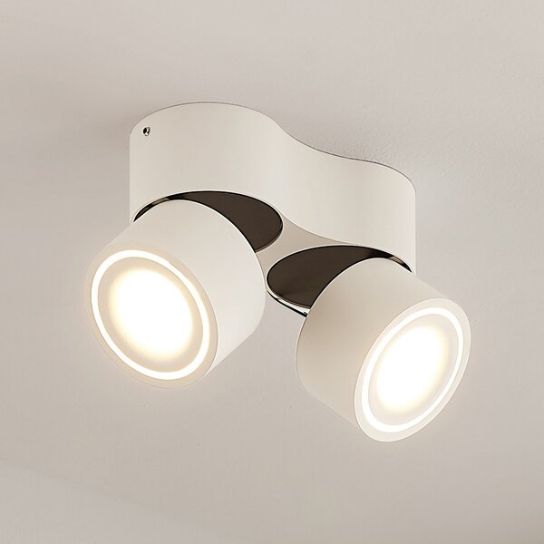 Arcchio LED stropni reflektor Rotari, bel, 2-smerni, 1362lm, zatemnjen, Bela, Hodnik, Aluminij, Sodobni