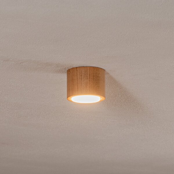 Envostar Ernest Downlight GX53 iz lesa, okrogel, zatemnjen, Les, Dnevna soba / jedilnica, Les