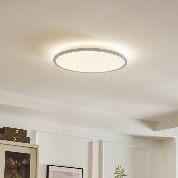 Arcchio LED stropna svetilka Brenda, Ø 60 cm, CCT, daljinski upravljalnik, zatemnjen, Bela, Dnevna soba / jedilnica, Plastika, Sodobni