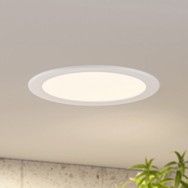 PRIOS Prios LED svetilka za vgradnjo Cadance, bela, 24 cm, komplet 10 kosov, CCT, zatemnjen, Bela, Kopalnica, Aluminij, Sodobni, Vgradne svetilke okrogle
