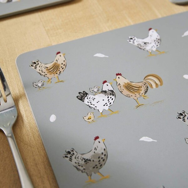 Pogrinjki v kompletu 4 ks iz plute 21x29 cm Hen House – Cooksmart ®