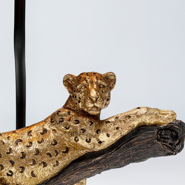 KARE Relax Namizna svetilka Leopard, Črna, Dnevna soba / jedilnica, Plastika, Dizajn