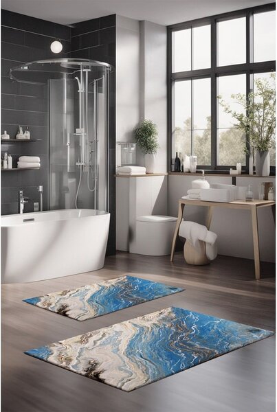 Modre kopalniške preproge v kompletu 2 ks 60x100 cm – Foutastic