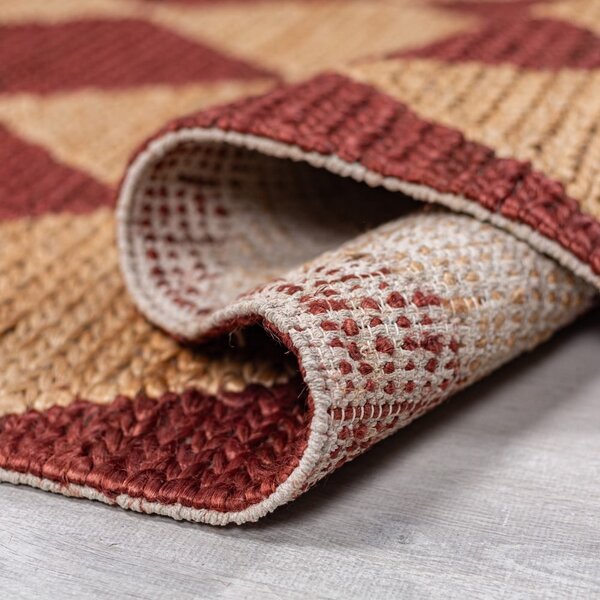 Ročno tkana preproga iz mešanice jute v barvi terakote 120x170 cm Effie Diamond – Flair Rugs