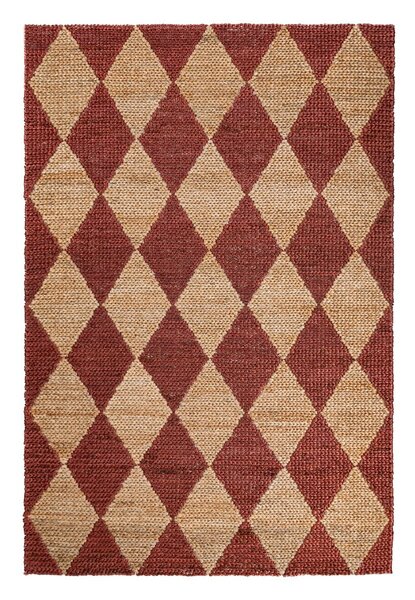 Ročno tkana preproga iz mešanice jute v barvi terakote 120x170 cm Effie Diamond – Flair Rugs