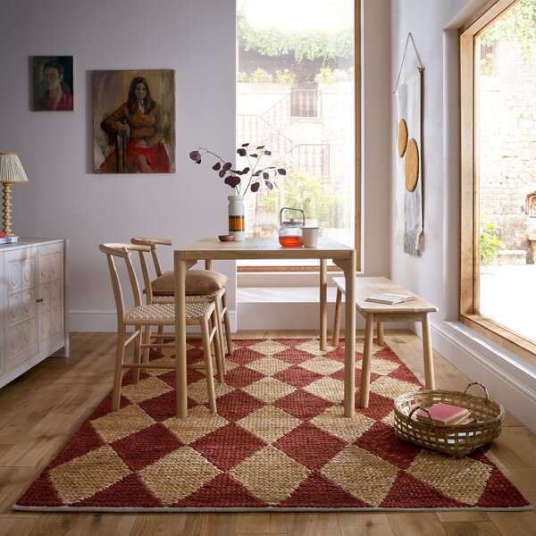 Ročno tkana preproga iz mešanice jute v barvi terakote 120x170 cm Effie Diamond – Flair Rugs