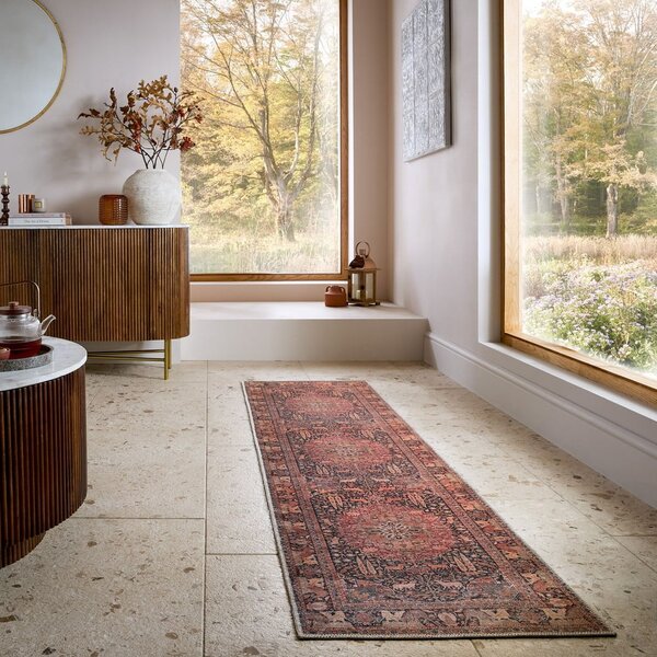 Bordo rdeč pralen tekač 60x230 cm Nico Global – Flair Rugs