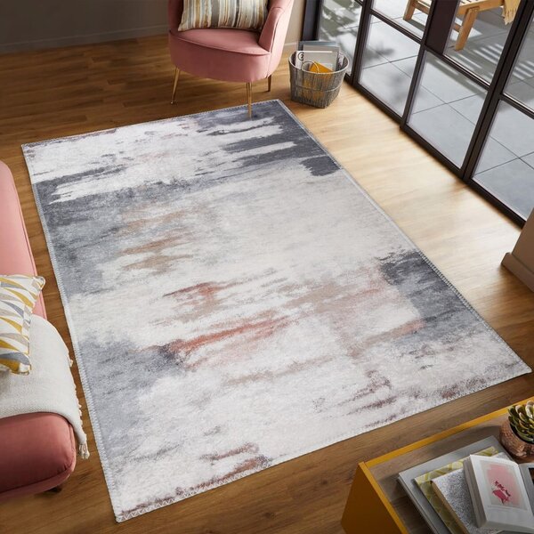 Siv/slonokoščen pralen tekač 80x200 cm Abstract Colors – Vitaus