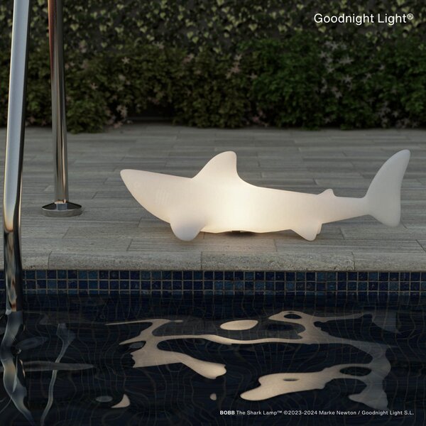 Goodnight Light LED svetilka za polnjenje BOBB the shark lamp, plavajoča, RGBW, zatemnjen, Bela, Plastika, Sodobni