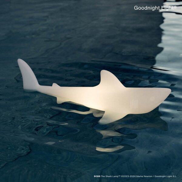 Goodnight Light LED svetilka za polnjenje BOBB the shark lamp, plavajoča, RGBW, zatemnjen, Bela, Plastika, Sodobni