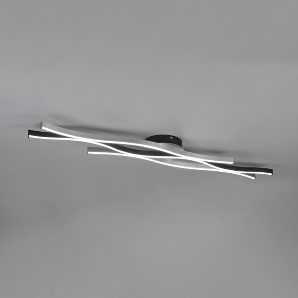 Trio Lighting Blaze LED stropna svetilka, CCT, z možnostjo zatemnitve, aluminij, zatemnjen, Kovinska, Dnevna soba / jedilnica, Kovina, Sodobni