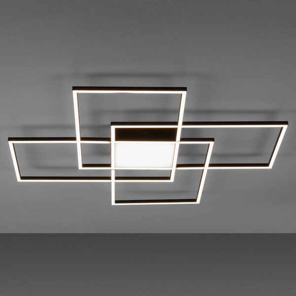 Q-Smart-Home Paul Neuhaus Q-ASMIN LED stropna svetilka, 80 x cm, zatemnjen, Črna, Dnevna soba / jedilnica, Plastika, Sodobni