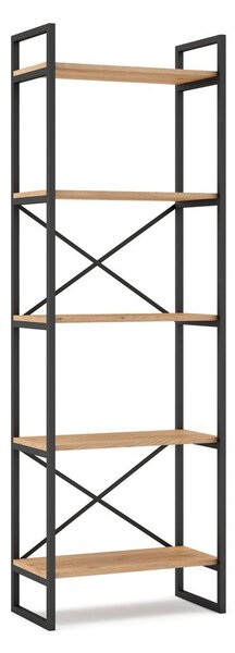 Črn/naravni regal v hrastovem dekorju 58x175 cm Dusan – Marckeric