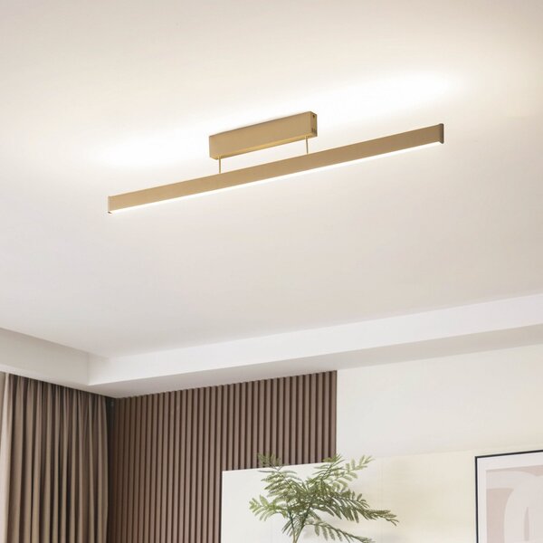 Lucande Smart LED stropna svetilka Mylosh, zlata, CCT, Tuya, zatemnjen, Zlata / medeninasta, Dnevna soba / jedilnica, Aluminij, Sodobni