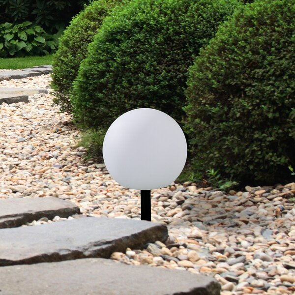 Lindby LED solarne svetilke Lago, RGBW, komplet 3, globusi, zemeljski trn, Bela, Plastika, Sodobni, Zunanji globus