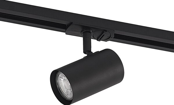 Lindby 1-kanalni tirni sistem Linaro, GU10, 14-svetlobni črni, zatemnjen, Črna, Dnevna soba / jedilnica, Aluminij, Sodobni