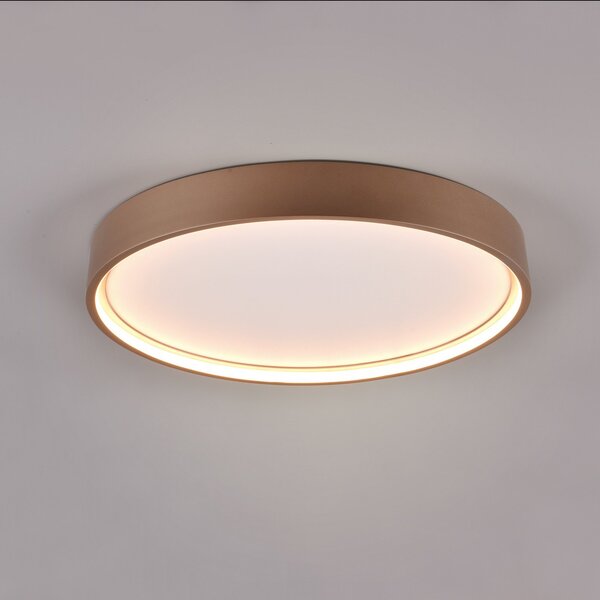 Trio Lighting LED stropna svetilka Doha, CCT, barva kave, Rjava / rjasta, Dnevna soba / jedilnica, Kovina, Okrogla stena