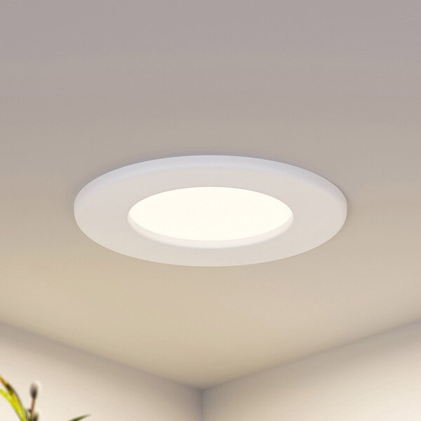 PRIOS Prios LED svetilka za vgradnjo Cadance, bela, 12 cm, komplet 10 kosov, CCT, zatemnjen, Bela, Kopalnica, Aluminij, Sodobni, Vgradne svetilke okrogle