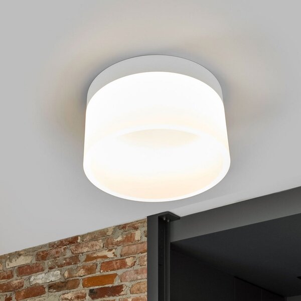 Helestra Liv LED stropna svetilka Ø 20 cm, zatemnjen, Bela, Dnevna soba / jedilnica, Kovina, Sodobni