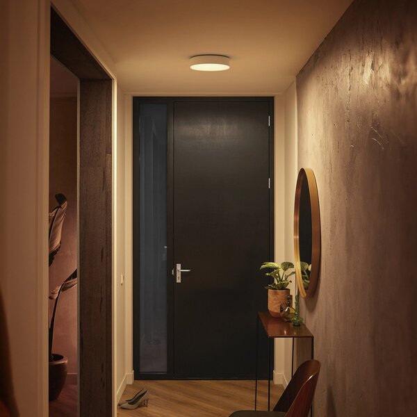 Philips Hue Enrave LED stropna svetilka 26,1 cm bela, zatemnjen, Bela, Dnevna soba / jedilnica, Kovina, Sodobni
