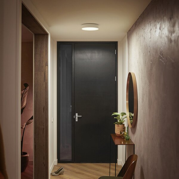 Philips Hue Enrave LED stropna svetilka 26,1 cm bela, zatemnjen, Bela, Dnevna soba / jedilnica, Kovina, Sodobni