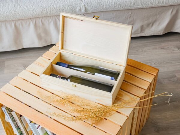 ATMOWOOD Lesena škatla za 2 vina XI