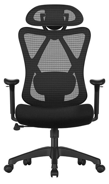 Pisarniški stol z naslonom za glavo MAGNUS, max. 150 kg, črna SongmicsHome