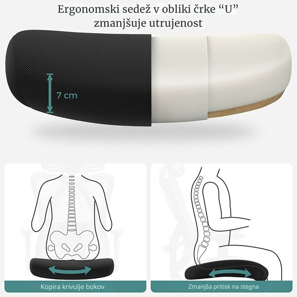 Pisarniški stol z naslonom za glavo MAGNUS, max. 150 kg, črna SongmicsHome