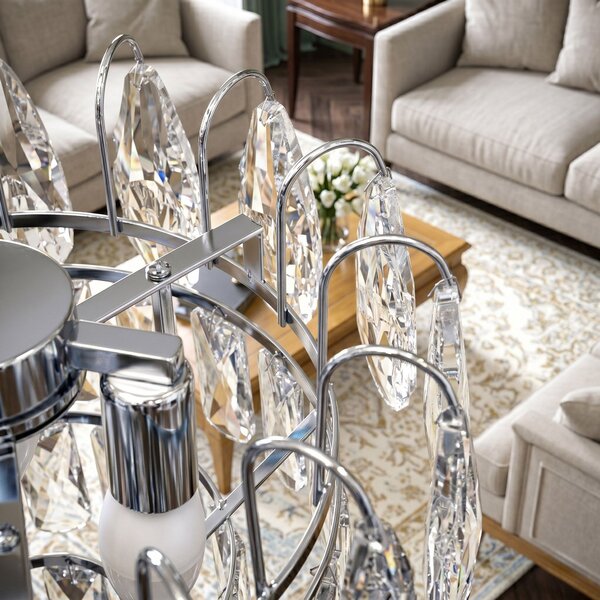 Kristalna viseča svetilka SWE077-CP 30cm Chrome