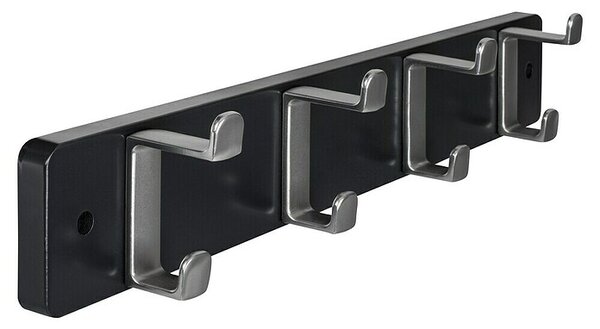 Walteco Garderobna letev (Do x Š x V: 450 x 60 x 80 mm, Kompozit, Črna)