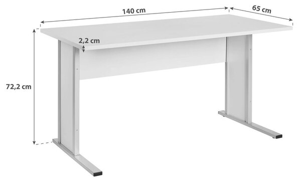 MID.YOU Pisalna Miza Serie 4000, Svetlo Siva, 140x65