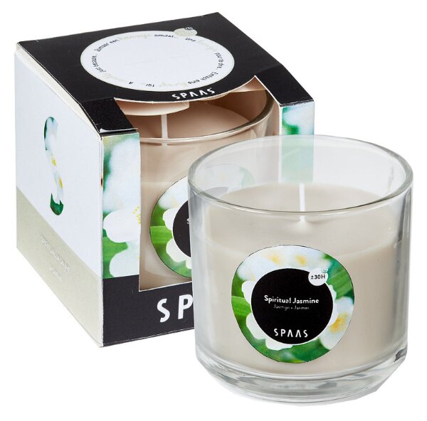 Dišeča sveča v steklu SPIRITUAL JASMINE 8,5 cm kremna
