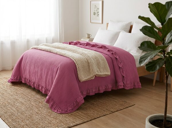 Pregrinjalo za posteljo MONTEGO, temno roza Dimenzije: 170 x 210 cm