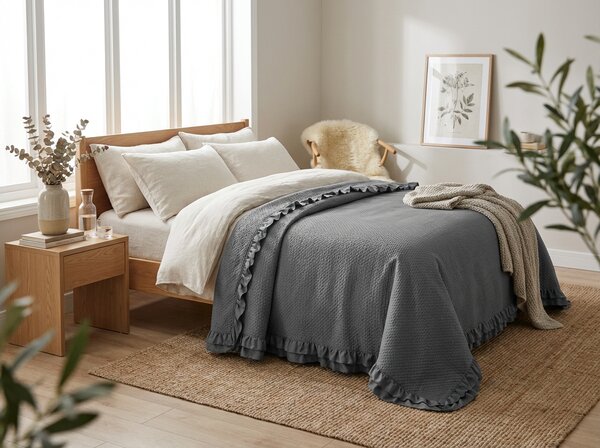 Pregrinjalo za posteljo MONTEGO, temno sivo Dimenzije: 170 x 210 cm