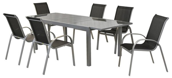 VRTNI SET aluminij srebrne barve črna, srebrne barve