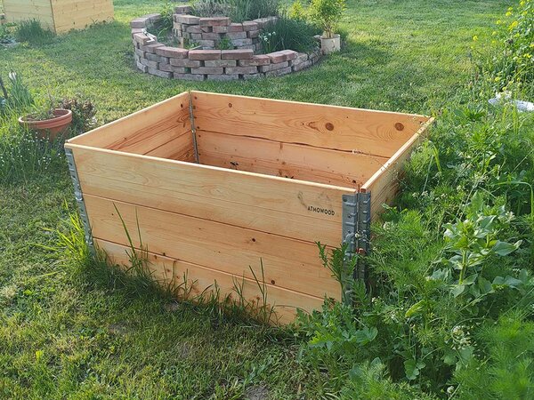ATMOWOOD Lesena visoka greda z okovjem 120 x 80 x 20 cm