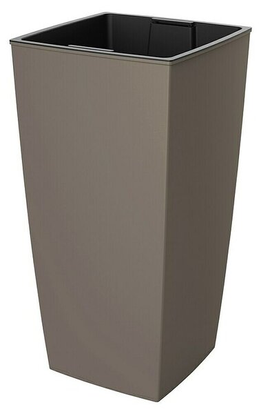 Oglati stebrasti cvetlični lonec (Do x Š x V: 25 x 25 x 46,5 cm, Plastika, Rjava)