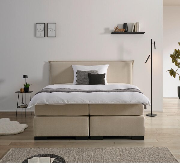 POSTELJA BOXSPRING 180 cm x 200 cm , leseni material bež