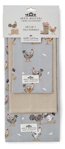 Bombažne kuhinjske krpe v kompletu 3 ks 45x65 cm Hen House – Cooksmart ®