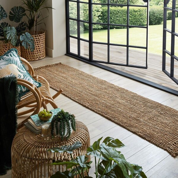 Rjav tekač iz jute Flair Rugs Jute, 60 x 230 cm