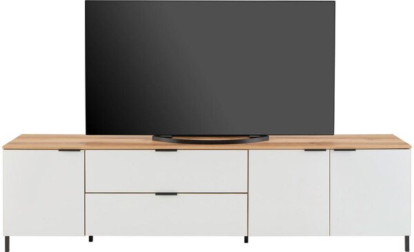 TV-ELEMENT bela, barve hrasta