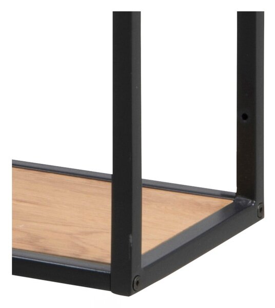 Črna stenska polica v hrastovem dekorju 75x91 cm Seaford – Actona