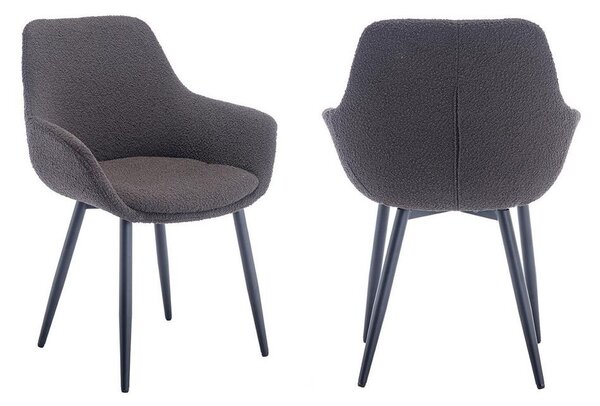 MID.YOU Set Stolov Bouclé, Antracit, 2-Delni