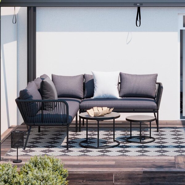 Mömax Lounge Garnitura Cemi, Antracit, 4-Delno