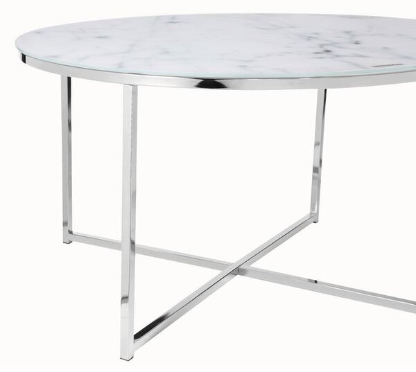 Livetastic Klubska Miza Marble, Bela