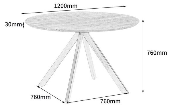 Livetastic Jedilna Miza Leeds, Ø 120cm