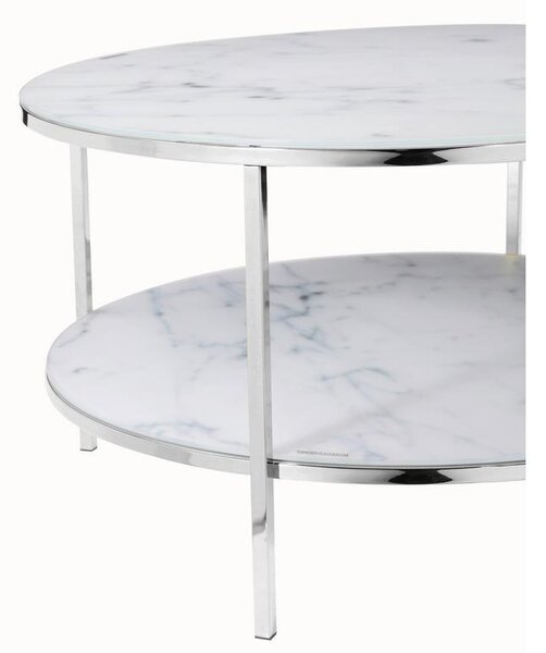 Livetastic Klubska Miza Marble, Bela