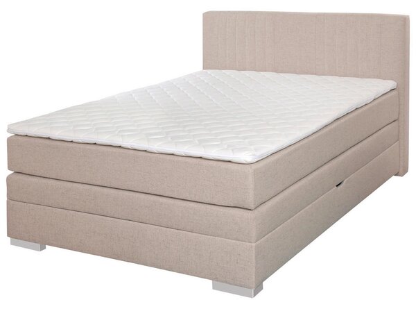 POSTELJA BOXSPRING 140 cm x 200 cm , tekstil bež